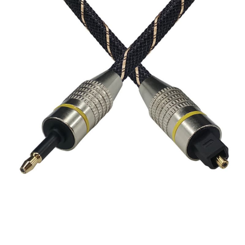 Optical Audio Cable Square to Round 3.5mm Set-Top Box Decoder for TV PS3/4 Blu-ray Player Projector