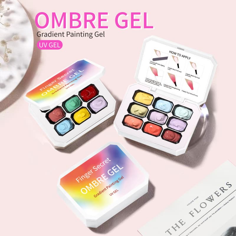 Cross-border manicure, nine-square grid, pat glue, painted oil painting glue, high saturation gradient blooming nude nail polish glue manicure shop