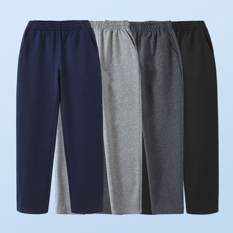 Children's blue sweatpants boys and girls autumn and winter velvet gray school pants navy blue school uniform pants primary school students
