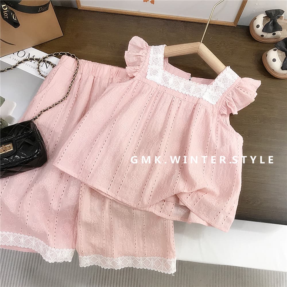 Beautiful summer suit for girls, new style, super fashionable, summer suit for baby girl, thin pants, two-piece foreign trade set