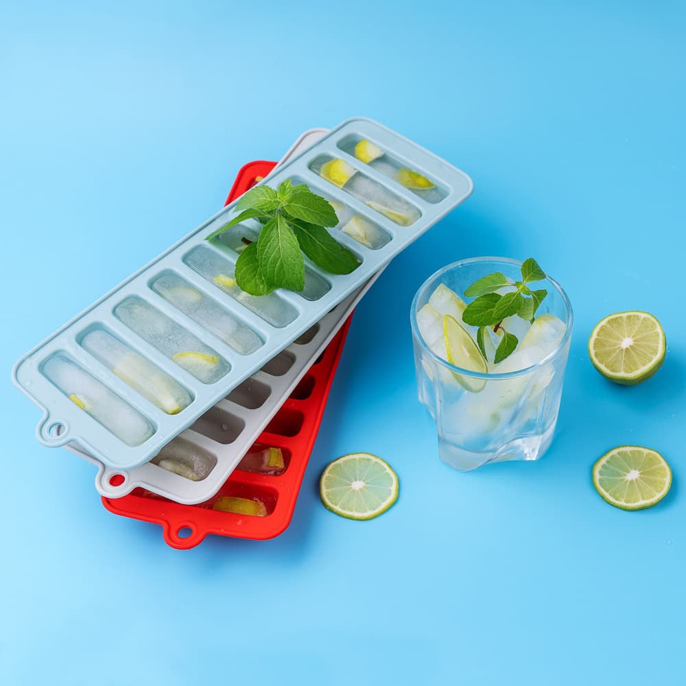 10-Long Strip Ice Cube Tray Mold Silicone Finger Biscuit Chocolate Baby Food Sausage Mold Food Grade