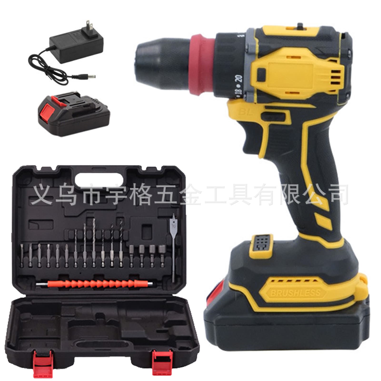 Lithium Drill Multi-Function Electric Screwdriver Impact Drill Power Tool Drilling High-Power Lithium Dual-Speed Hand Drill