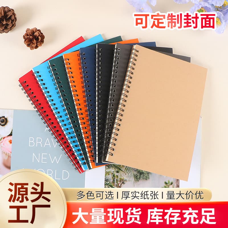 Ready stock wholesale A5 thick spiral notebooks for business, office meetings, customizable with logo