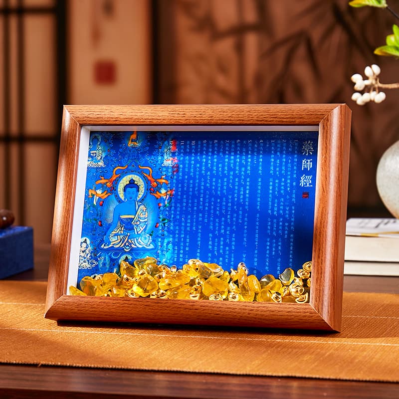 Medicine Buddha Medicine Buddha Sutra Ornament Buddhist Ornament Home Decor Office Tea Room Temple Blessing Cultural and Creative Ornament