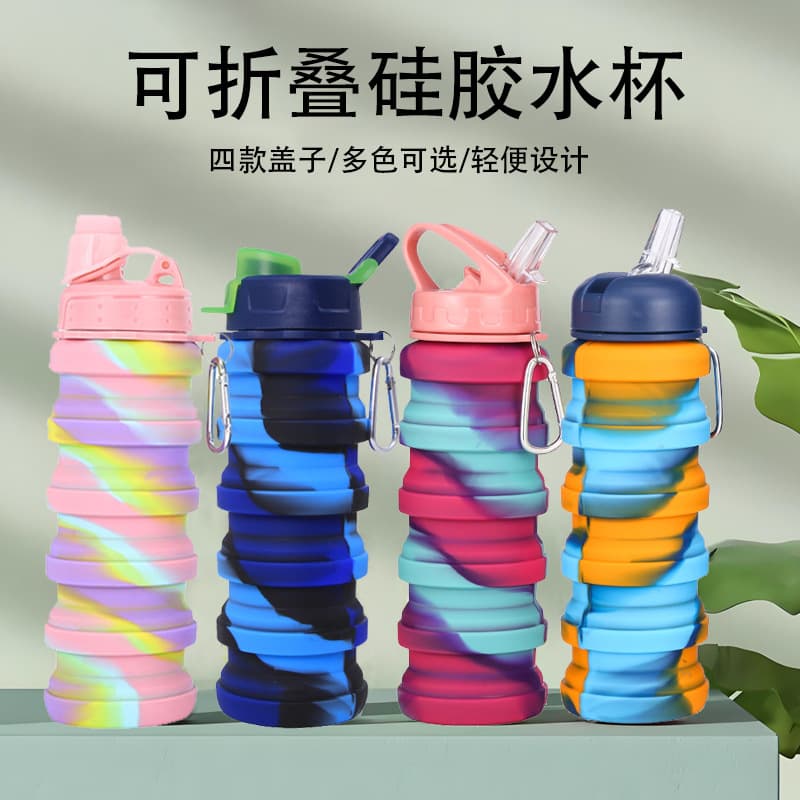 Ready stock fast shipping outdoor folding silicone water cup, water bottle, travel outdoor sports gift water bottle