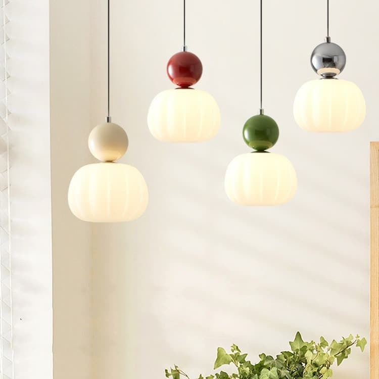 Cream style bedroom chandelier, simple children's bedside chandelier, modern creative pumpkin lantern, Nordic restaurant lamps