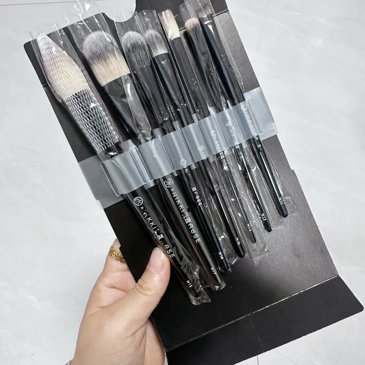 Bkb Series 7 Piece Makeup Brush Set Cosmetic Brushes Boxed Long Handle Wooden Stick Artificial Fiber for General Public
