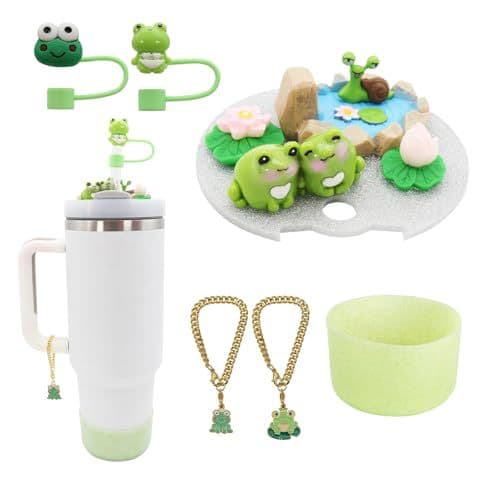 Amazon Stanley Cup Accessories 3D Decorative DIY Lid Stanley Accessories Frog Straw Plug Protective Cover