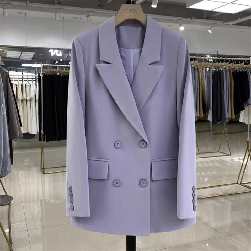 2025 Blazer Jacket for Women Spring Autumn Fashionable Elegant Petite Commuter Double-Breasted Suit Jacket