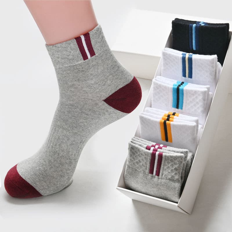 Men's Cotton Mid-Calf Socks Spring/Autumn Business Socks Breathable Sweat-Absorbing Sports Student Socks Factory Direct