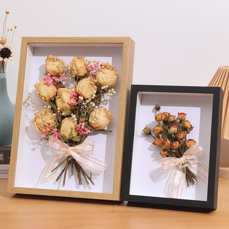 Hollow photo frame wooden photo frame 3cm plant butterfly specimen frame DIY immortal flower dried flower photo frame table picture frame