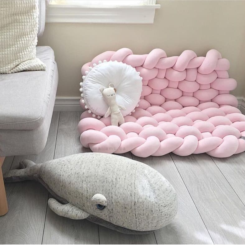 INS style hand-woven twist mat newborn photography props blanket climbing mat thick line blanket cushion decoration