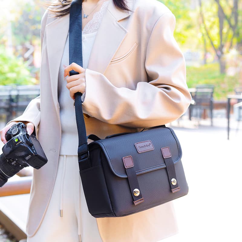 New SLR/shoulder camera bag, suitable for cross-border use with mirrorless cameras, Sony, Canon, Nikon, Fujifilm, and other digital cameras; waterproof for men and women.