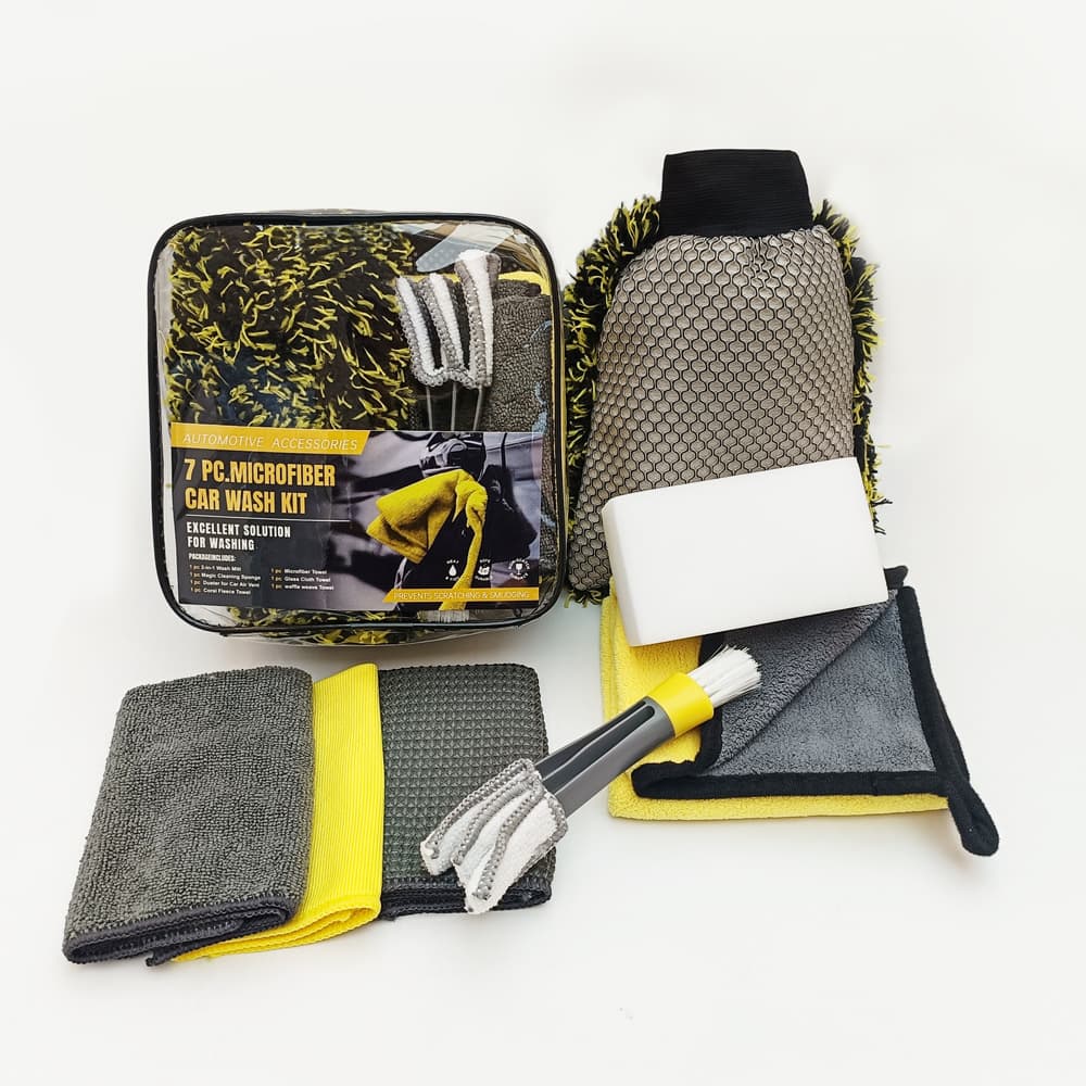Car Cleaning Set Long Plush Car Wash Gloves Car Wash Towel Car Wipe Cloth Air Conditioning Vent Cleaning Set