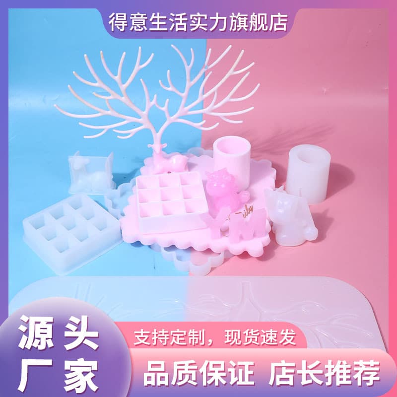 Deyi Life DIY Epoxy Mold Antler Girl Heart Combination Silicone Mold for Epoxy Resin Hot Sale