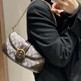 Koujia 2026 New Soho Pea Bag Shoulder Crossbody Classic Handbag Vintage Monogram Genuine Leather Underarm Bag for Women