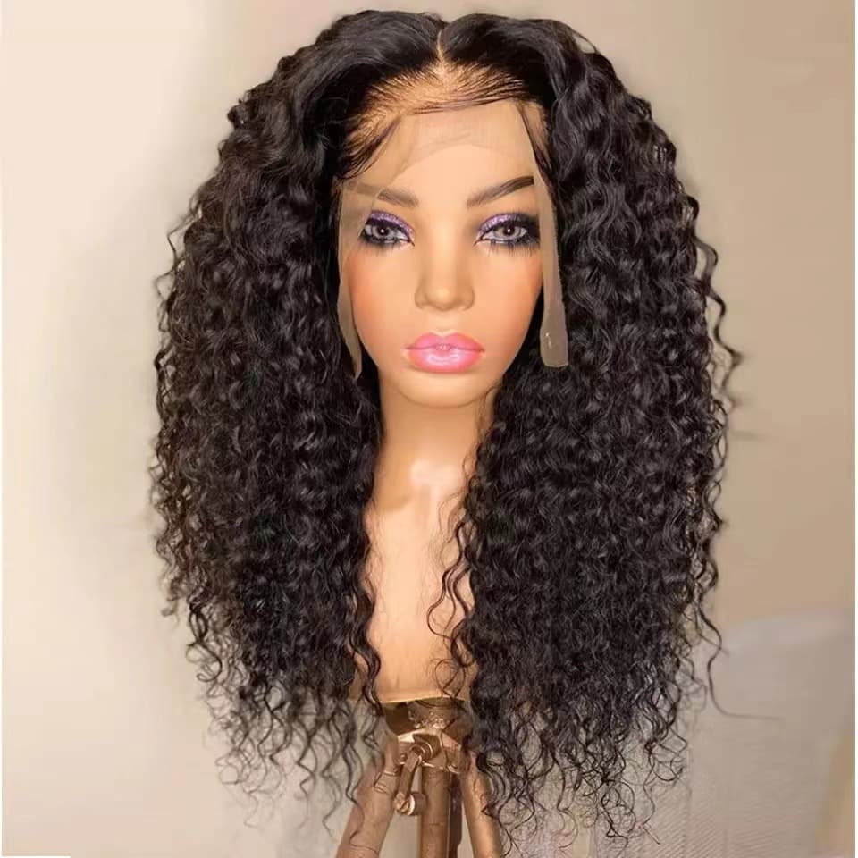 Front Lace Wig European and American Wig for Women Cross-Border Aliexpress New Product Middle-Parted Long Curly Hair Chemical Fiber Wig Headgear