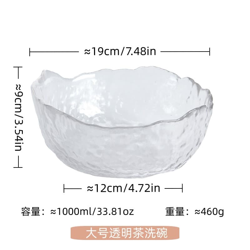 Glass Fruit Bowl for Living Room Coffee Table, Home Salad Bowl, High-End Exquisite High-Aesthetic Fruit Bowl Plate, Factory Direct