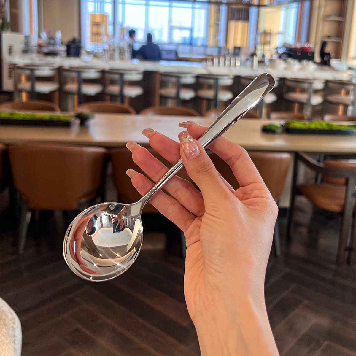 Elegant 316L Stainless Steel Soup Spoon, Thickened Long Handle Spoon, High-Quality Appearance Household Spoon, Soup Spoon, Small Spoon, Children's Spoon
