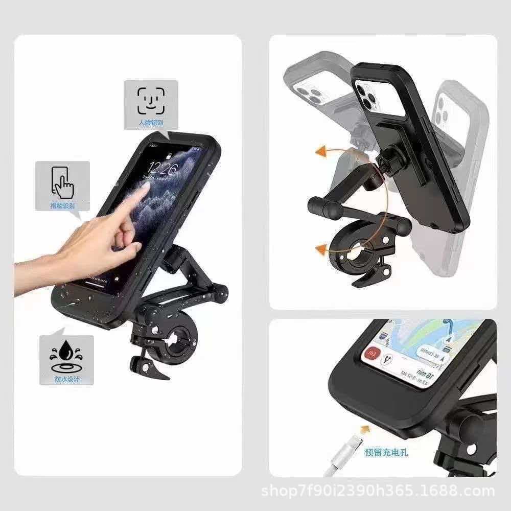 Cross-border takeaway electric vehicle motorcycle bicycle rainproof telescopic navigation mobile phone waterproof bag magnetic mobile phone holder
