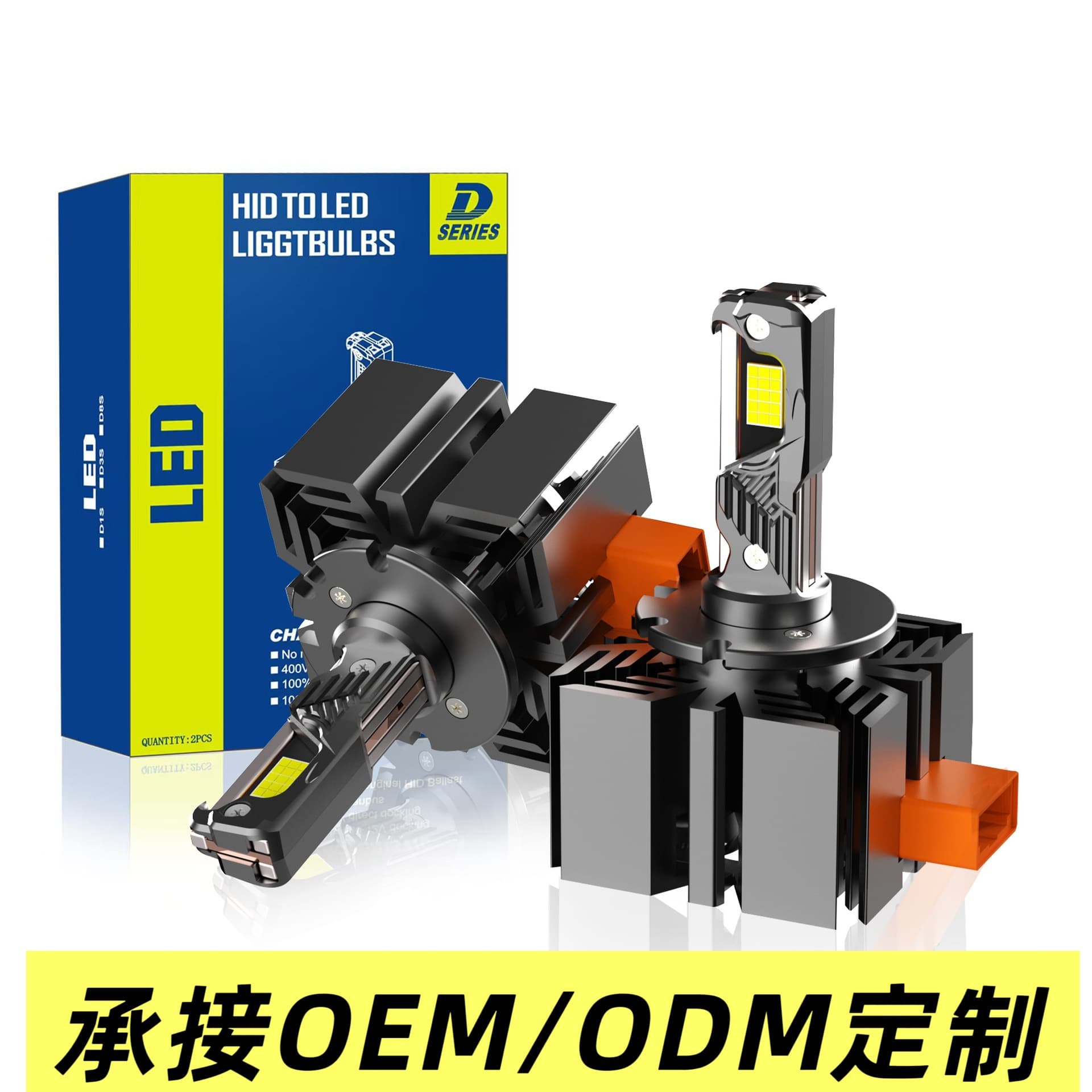 Car LED Headlight D-Series Plug-and-Play 1:1 OEM Headlight Replacement, No Modification Needed, Decoded Front Headlight for Cross-Border