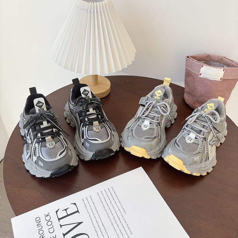 Difei Kids' Autumn/Winter New Fleece-Lined Warm Street Dad Shoes Sports Cotton Shoes Children's Casual Running Shoes