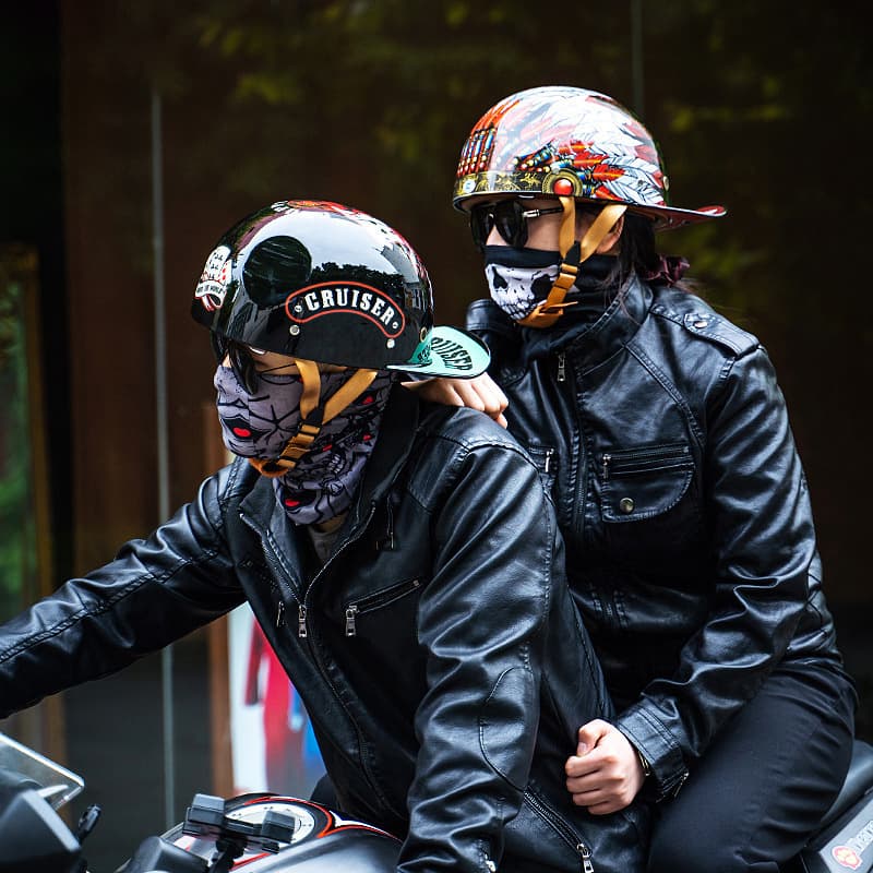 Motorcycle Helmet Retro Personality Baseball Cap Men Women Motorcycle Bowl Helmet Cap Helmet Electric Scooter Non-returnable Half Helmet