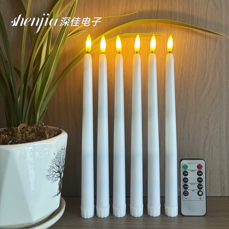 Remote Control Long Pole Plastic Candle Atmosphere Decoration Electronic LED Birthday Wedding Decor Bullet Head Candle Light