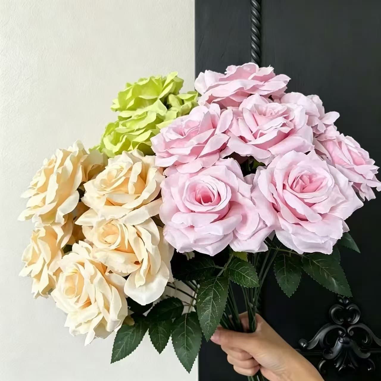 9 bouquets of diamond roses for weddings, wedding hall flowers, rows on the floor, flower arrangements, foreign trade simulation roses wholesale