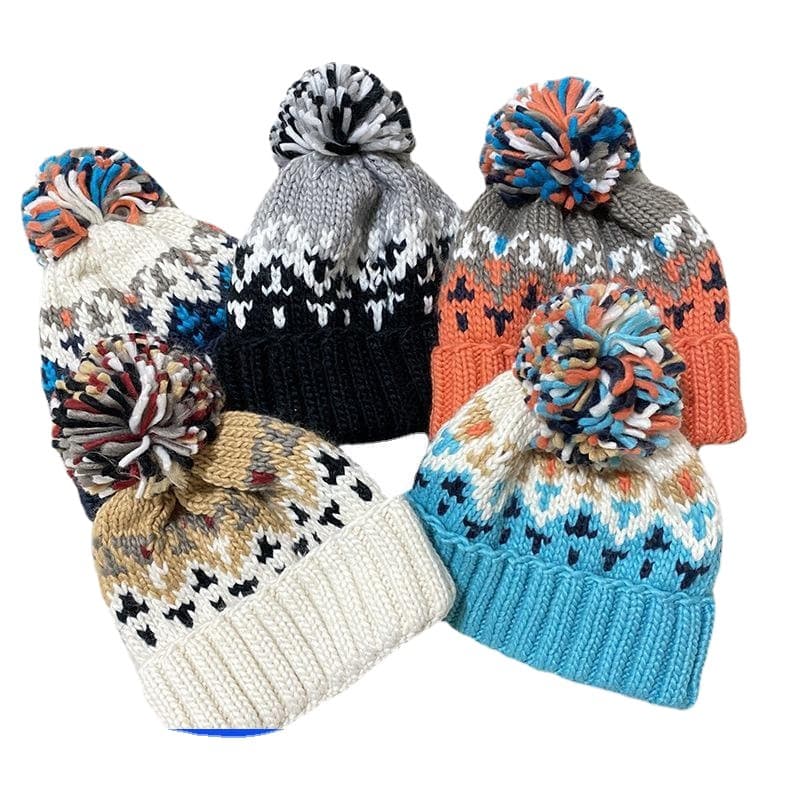 Autumn/winter warm earflap beanie, Korean versatile manufacturer cold weather cap, youthfully cute pom-pom knit hat factory