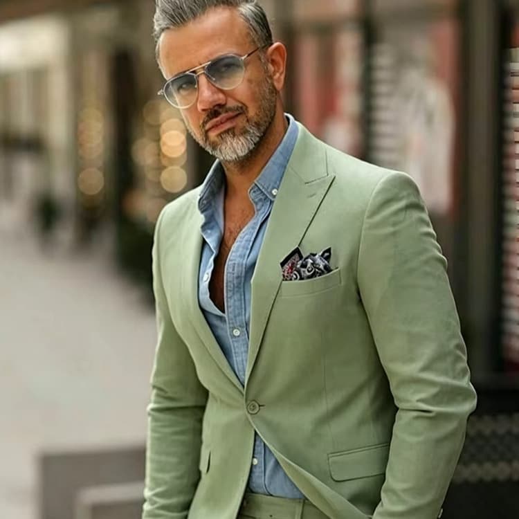Men's Business Casual Suit Set for Groom Wedding Host Best Man Banquet Performance Slim Fit