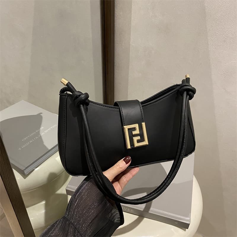 French textured popular bag, Western-style crescent bag for women, 2025 new trendy solid color French niche portable cross-body bag