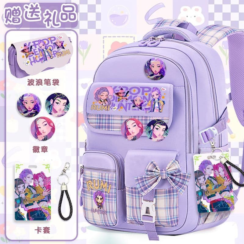 Kpop Hunter Witch Team Backpack for Girls, Lumi Zoe Mila Large Capacity School Bag for Primary School Students