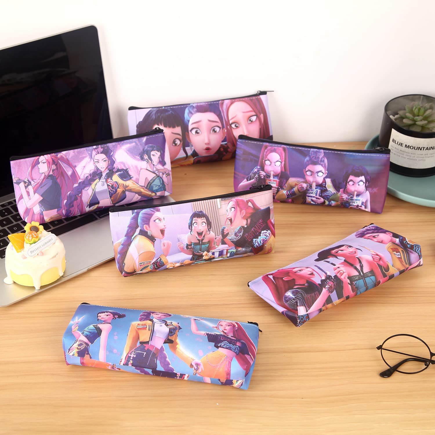 New Kpop Witch Hunter Girl Group Pencil Case Cute Student Large Capacity PU Single Layer Storage Bag Cross-Border Wholesale