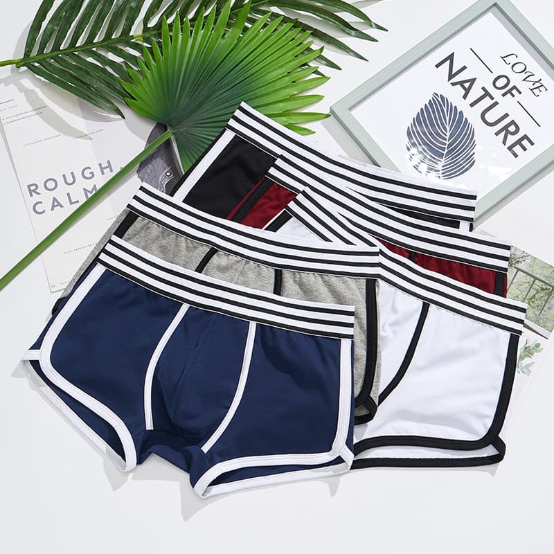 Men's Cotton Boxer Briefs Loose Comfortable Four-Corner Pants Trendy Sports Big Size Breathable A-Luo Pants Wholesale