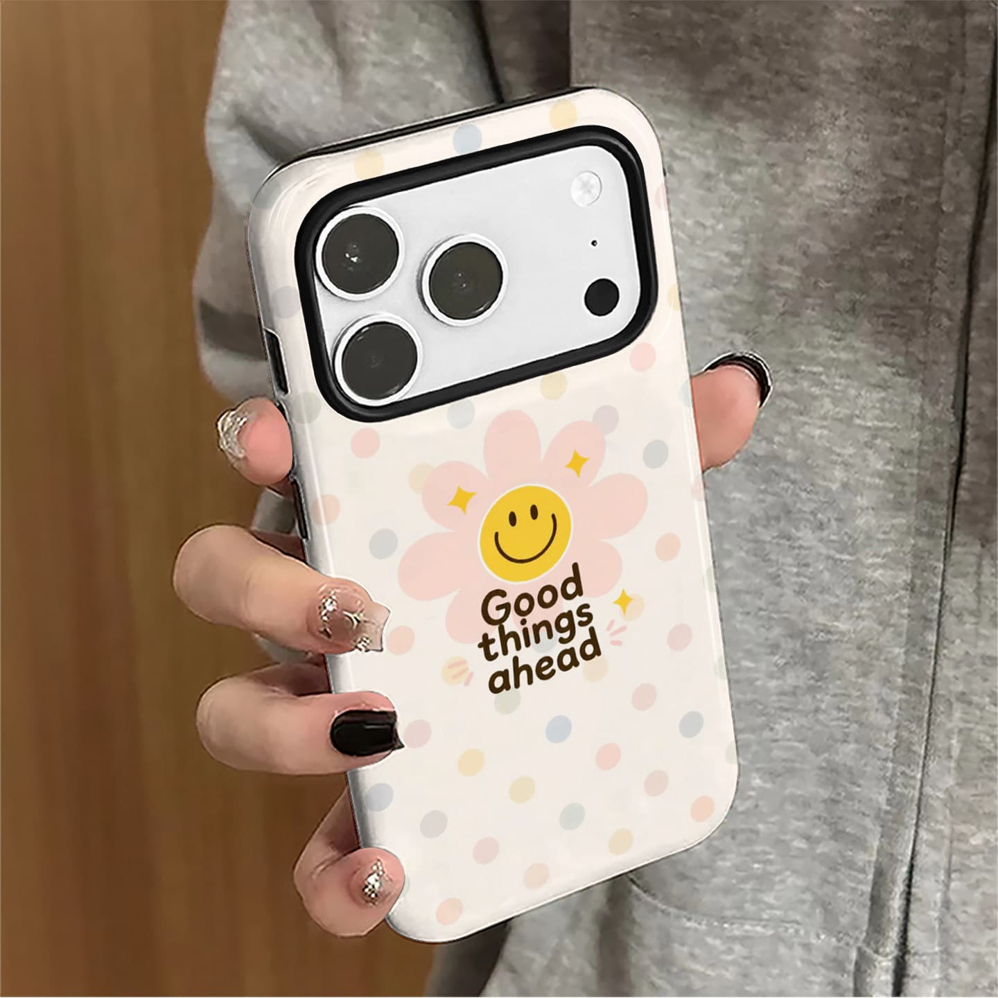 Wave dot sunflower suitable for Apple 17promax cartoon cute iPhone16pro lens all-inclusive 15 new style 1