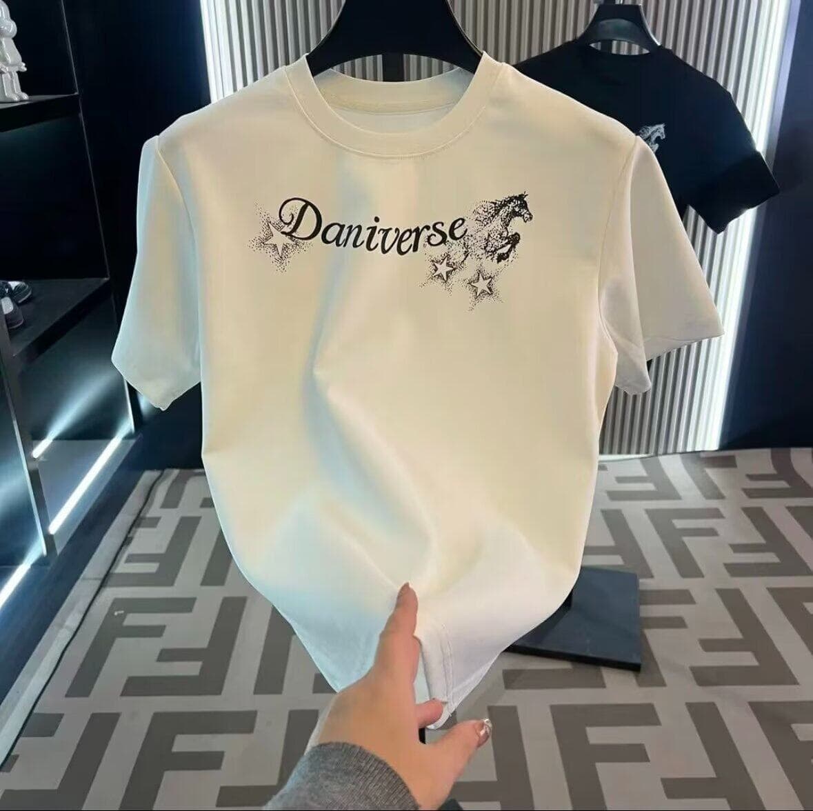 PUYM Trend Brand 2026 New Short Sleeve T-Shirt Couple Style Hong Kong Style Round Neck Loose Casual Half Sleeve Top for Men