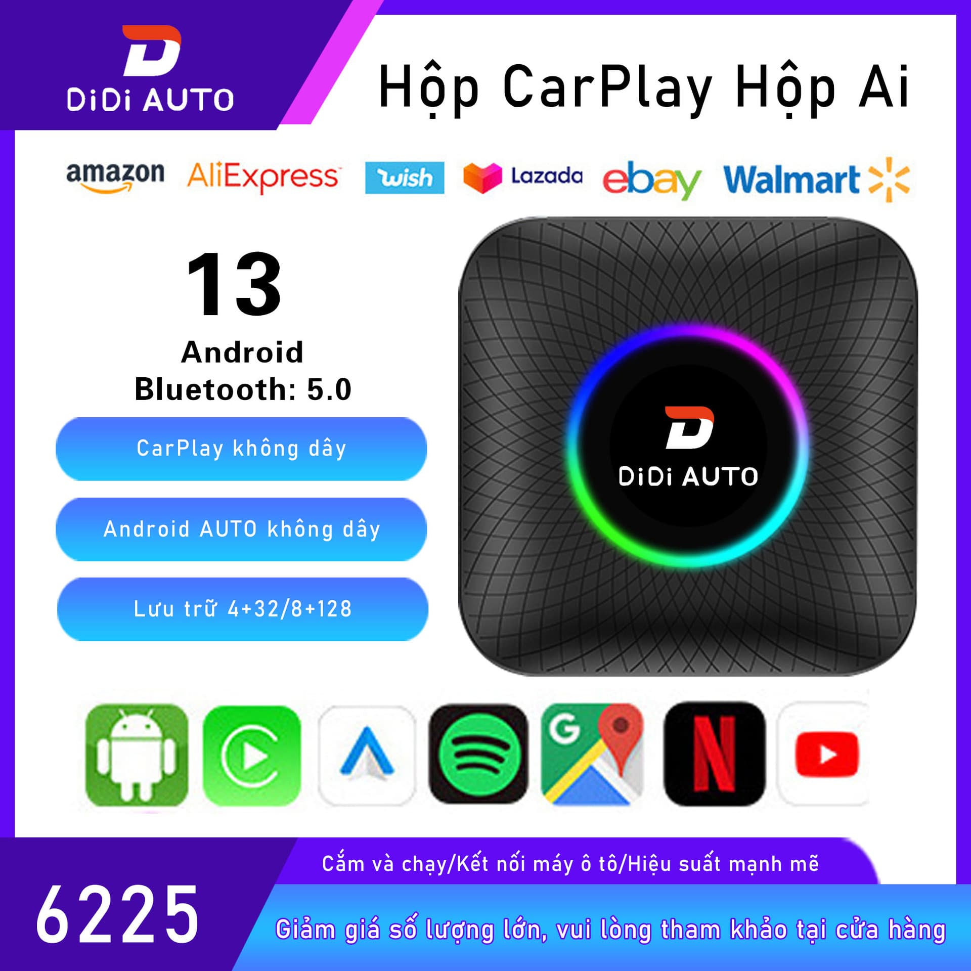 CarPlay Aibox Android 13 Box Wired CarPlay 6225