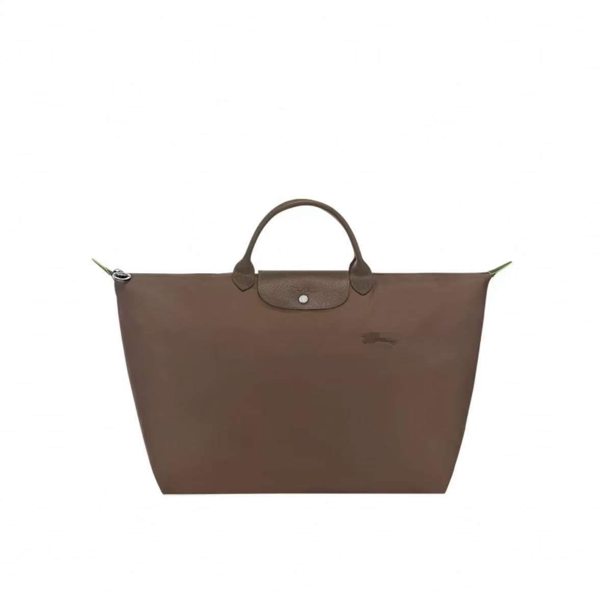 Falong Bag Handheld Travel Tote Nylon Waterproof Dumpling Bag with Cowhide Large Capacity Luggage Bag Shoulder Crossbody Bag