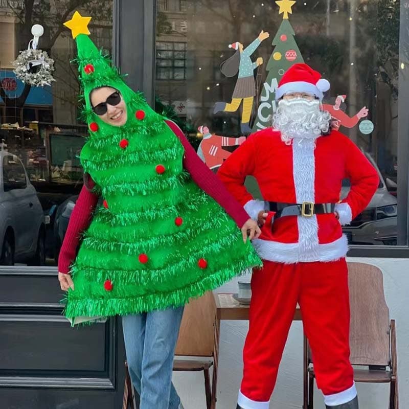 Christmas tree costumes for adults and toddlers Christmas tree dress-up Christmas tree clothes Santa costume Christmas tree simulation