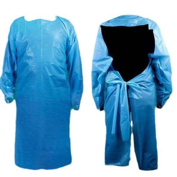 Disposable CPE Gown Plastic Apron Reverse Wear Back Ties Waterproof and Oil-Resistant Isolation Raincoat for Catering, Aquatic Products