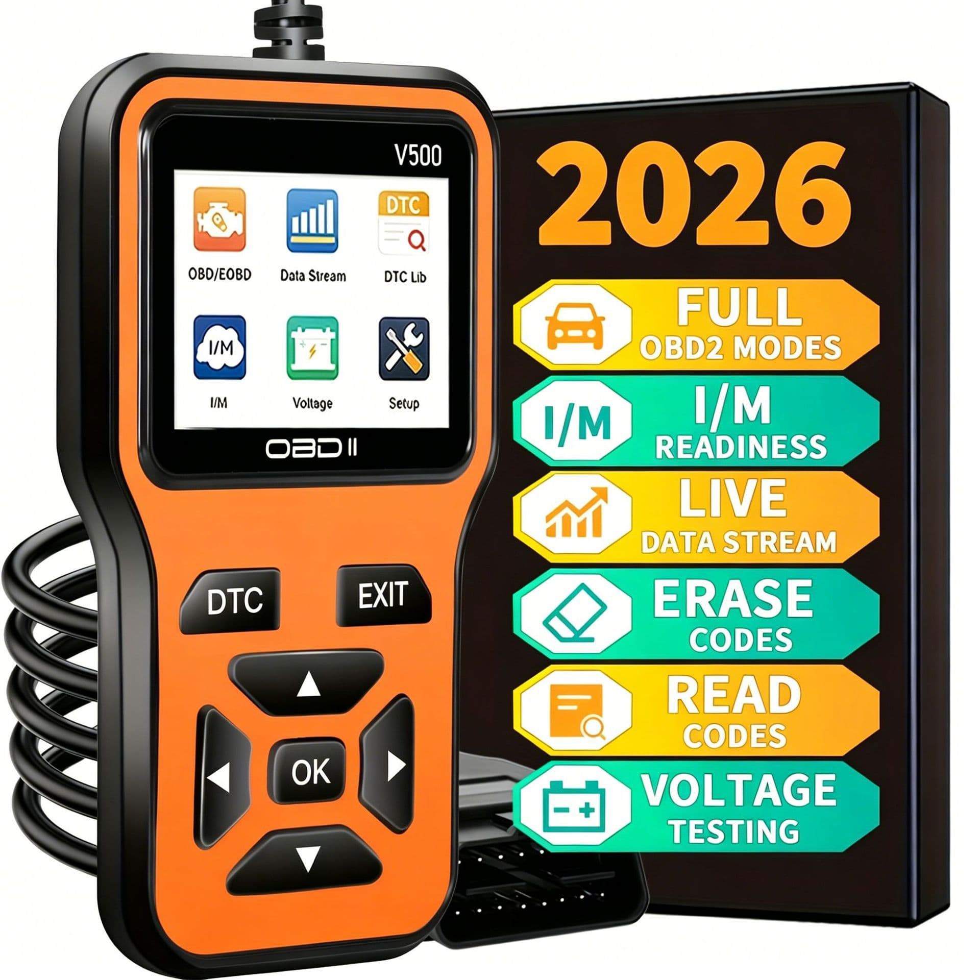 V500 car fault detector OBD engine fault light clear reading card obd2 fuel vehicle special