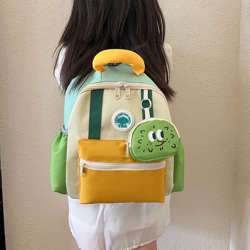 Lightweight Kindergarten Backpack for Kids, Cute Mother-Child Set, Red Canvas Bag for School Trips and Study Tours