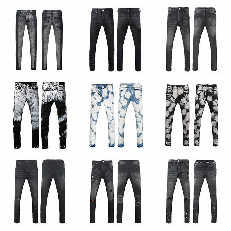 In Stock High Edition American High Street Jeans Black Slim Fit Cross-border P Brand New Stretch Skinny Pants Men's Trousers k