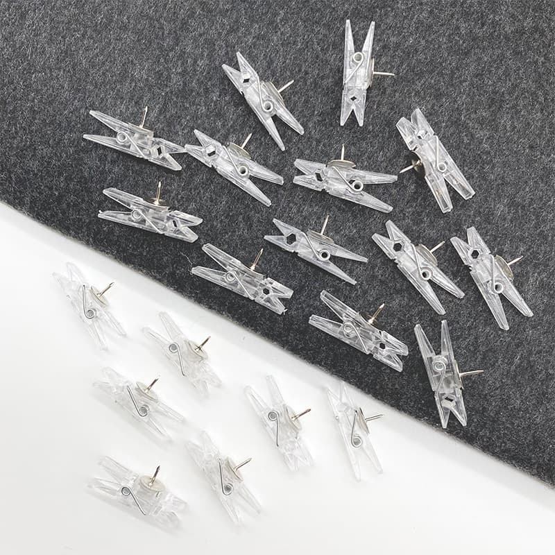 Transparent Clips, No-Trace Push Pins, T-Pins, Photo-Safe for Cork Board, Felt Board, Photo Wall Decoration, Creative Design