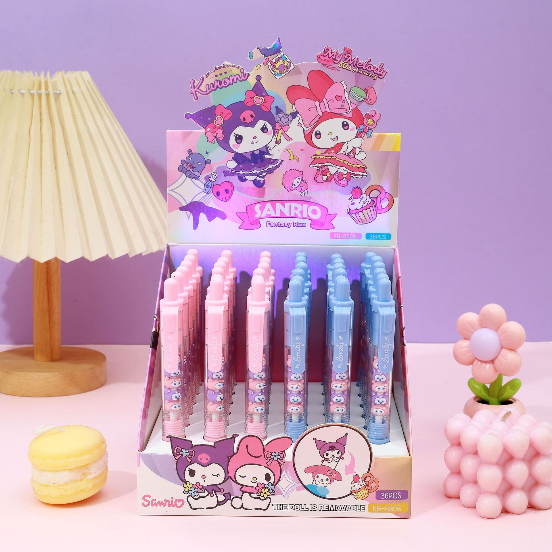 The New Sanrio DIY Stringable Press-Type Gel Pen, Black, Quick-Drying, Smooth, High-Quality Stationery for Students