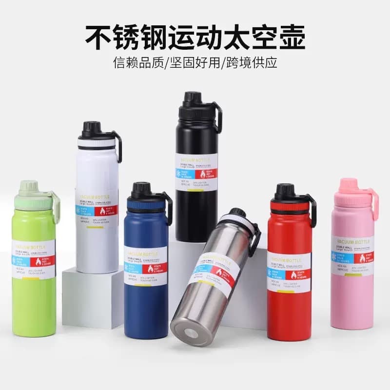 Cross-border 304 stainless steel space kettle large capacity thermos cup sports kettle outdoor portable water cup wholesale