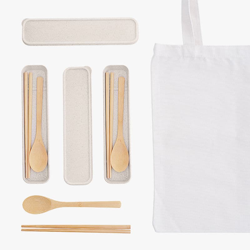 Nan Bamboo Portable Utensil Set, Japanese-style Chopsticks, Spoon, Fork, for Students, Adults, Office Workers, Travel, Wholesale