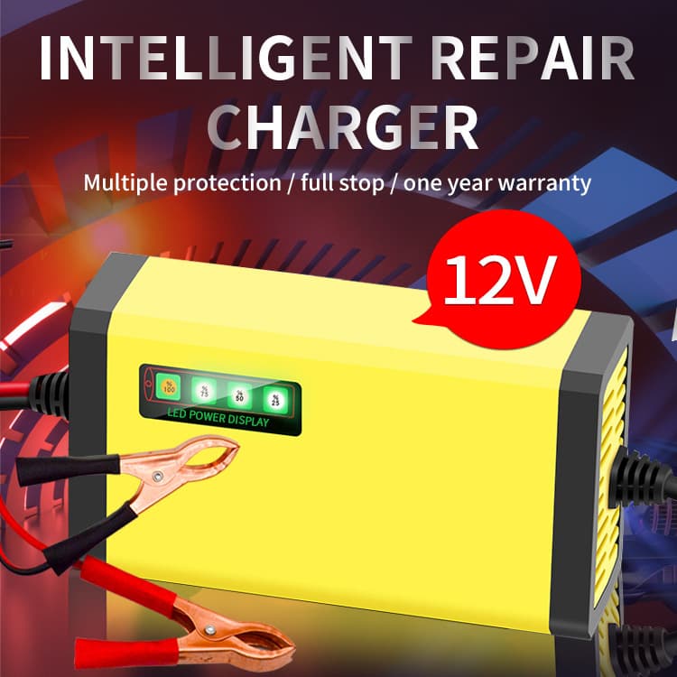 Smart 12V Motorcycle Battery Lead Acid Battery Charger Full Intelligence 12V6A-100AH Battery Charger Flooded Battery Charger