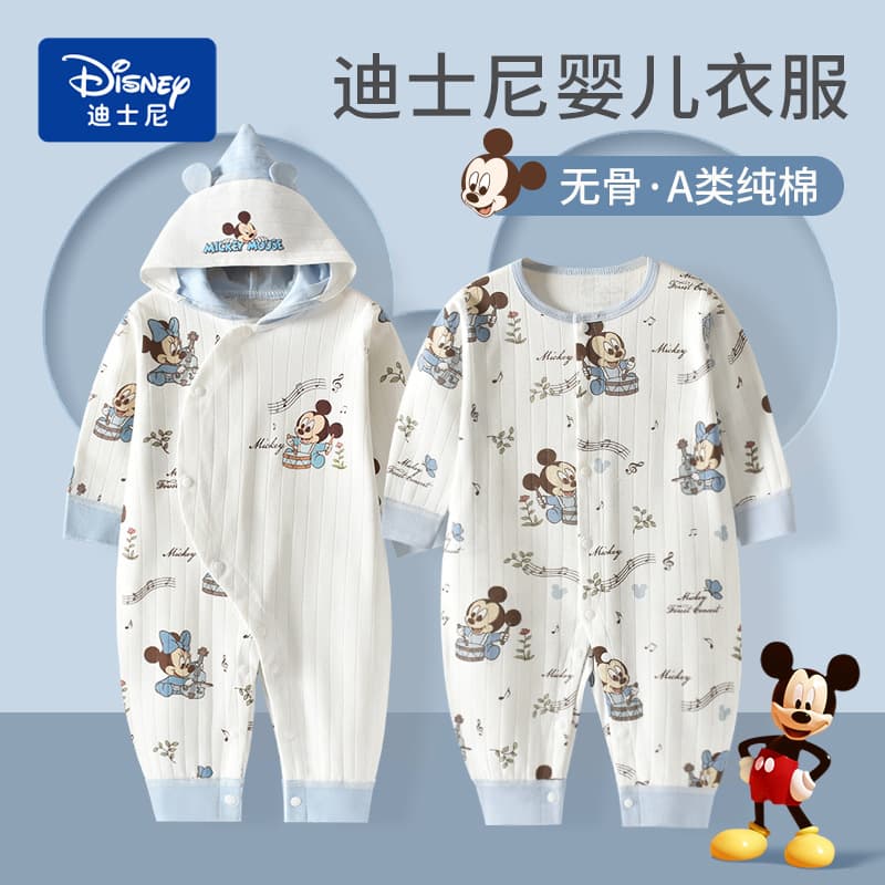 Disney Newborn Baby Cotton Bodysuit Long Sleeve Summer Sleepsuit Infant Romper